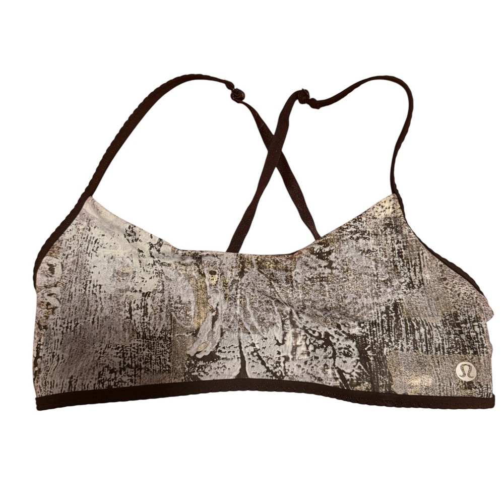 lululemon athletica Women's Textured Sports Bra - Gray and Brown